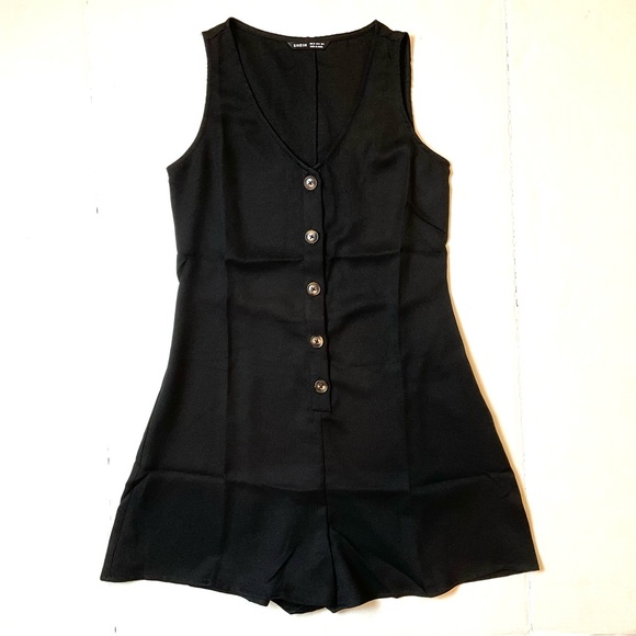 New Shein Button Front Sleeveless Romper XS - Picture 5 of 11